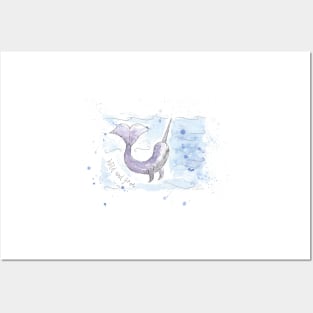 Narwhal illustration Posters and Art